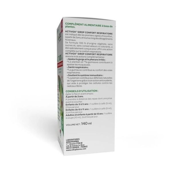 Activox Confort Respiratoire sirop - 140 ml