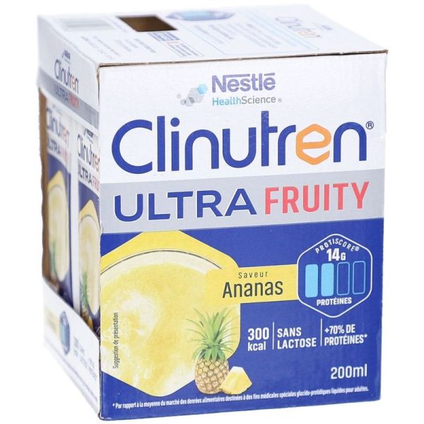 Clinutren Ultra Fruity Saveur Ananas - 4 x 200 ml