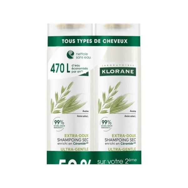 Shampoing Sec Extra-Doux à l'Avoine et Céramide - 2 x 150 ml