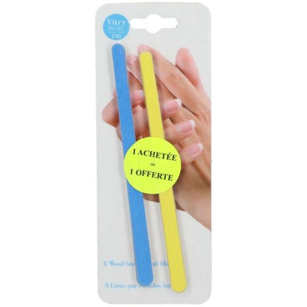 Limes manucure bois 17 cm - 6 limes