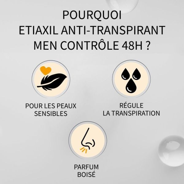 Anti-transpirant Homme Contrôle 48h - Transpiration Modérée MEN - 2 x 150 ml