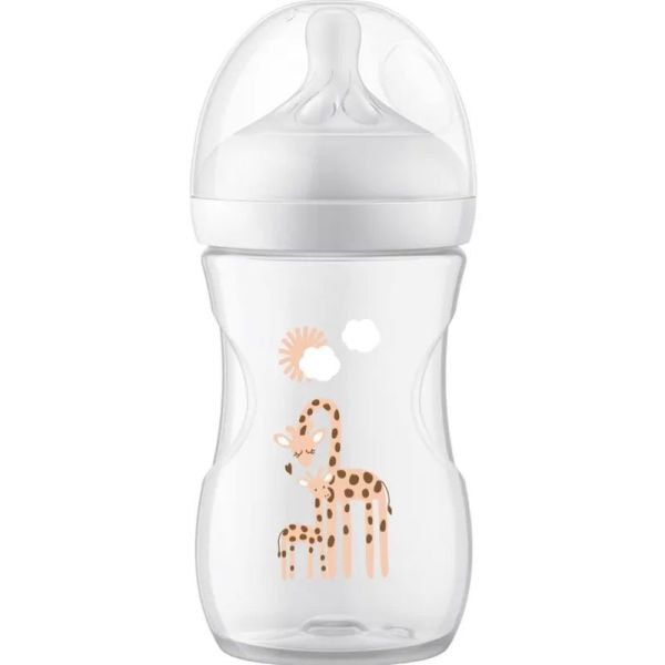 Natural Response - Biberon Valve Air Free - Motif Girafe - Dès 1 mois - 260 ml