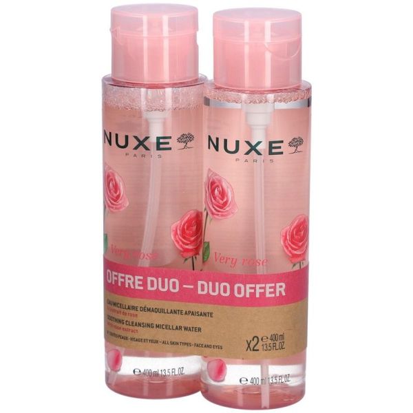 Eau Micellaire Demaquillante Apaisante VERY ROSE - Lot de 2 - 2 x 400 ml
