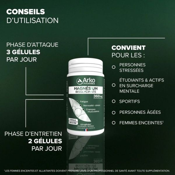 Magnésium Bisglycinate Arkogélules - 60 gélules