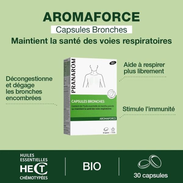 Capsules bronches aux Huiles Essentielles - Bio - 30 capsules