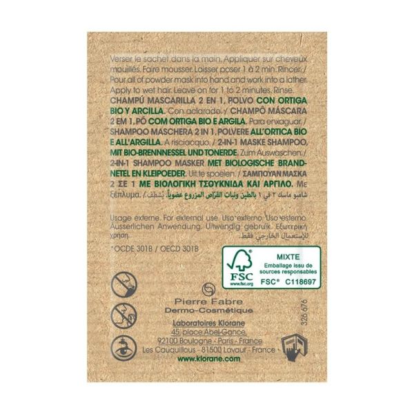 Shampoing Masque à la poudre d'Ortie BIO