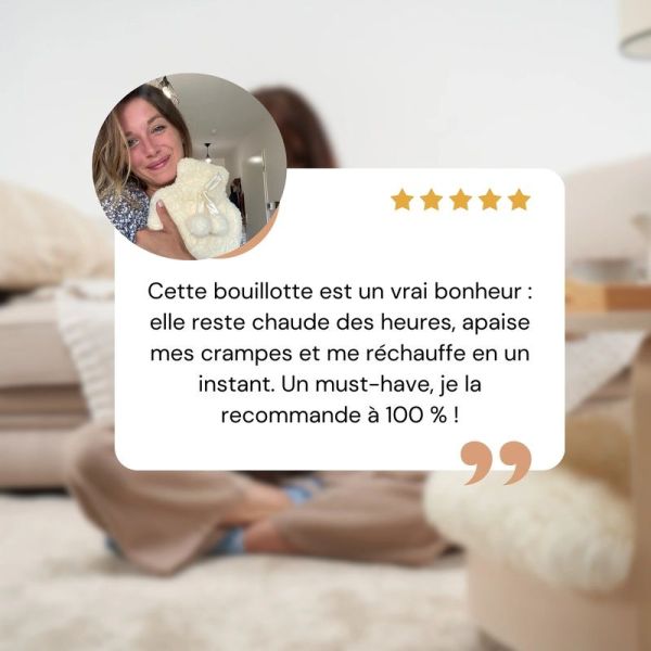 CALINDOO - Bouillotte à eau avec housse à pompons roses 2 L