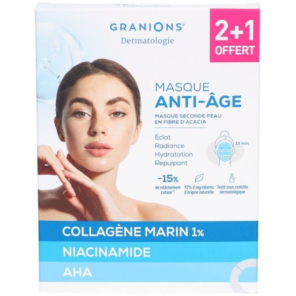 Masque Anti-Âge Seconde Peau - 2 x 22 ml + 1 masque offert
