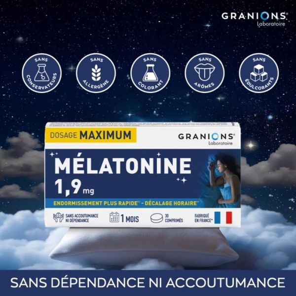 Mélatonine 1,9 mg - 30 comprimés