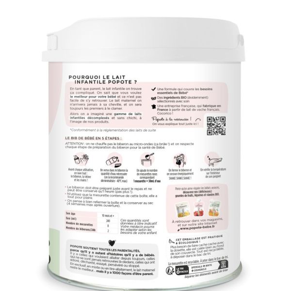 Lait infantile Croissance BIO - POPOTE - 800g*
