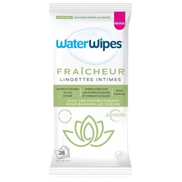 Lingettes nettoyantes toilette intime fraîcheur - 28 unités