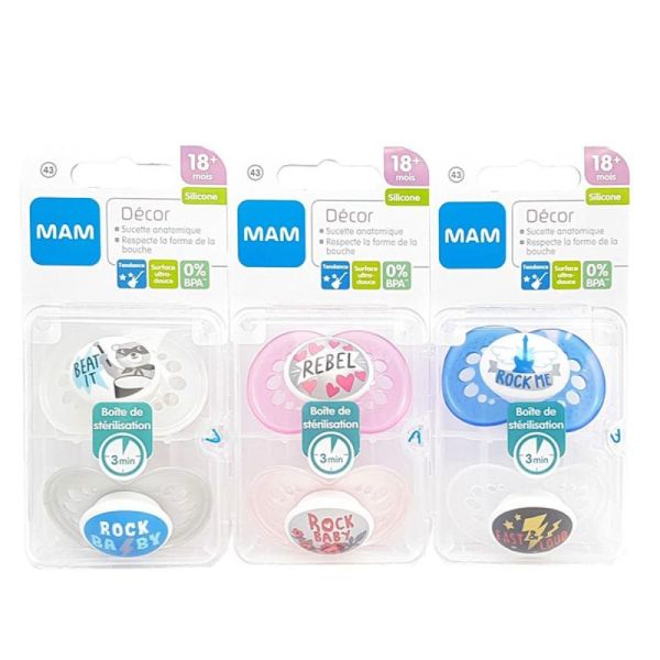 Mam 2 Sucettes silicone +18mois Fille