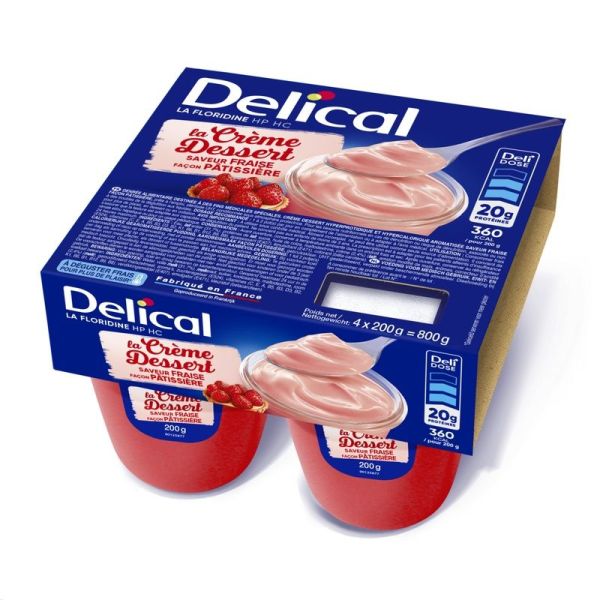 Delical Crème Dessert HP HC La Floridine Fraise - 4 x 200 g