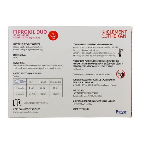 Fiprokil Duo Chat - 2 pipettes