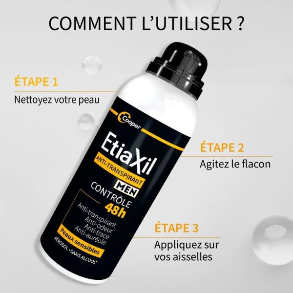 Anti-transpirant Homme Contrôle 48h - Transpiration Modérée MEN - 2 x 150 ml