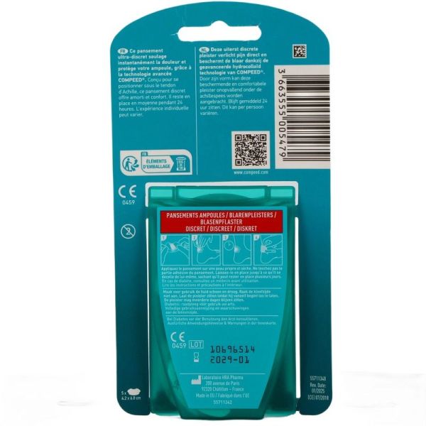 Pansements Ampoules - Discret - 5 pansements