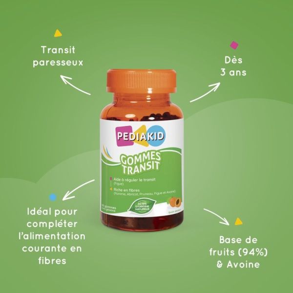 Gommes Transit - Goût Abricot - 60 gommes
