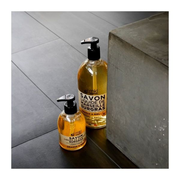 Savon de Marseille Liquide - Orange & Miel - Nettoyant corporel doux - 300 ml