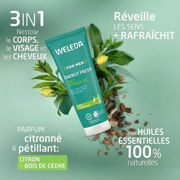 Gel Douche 3 en 1 Energy Fresh - 200 ml