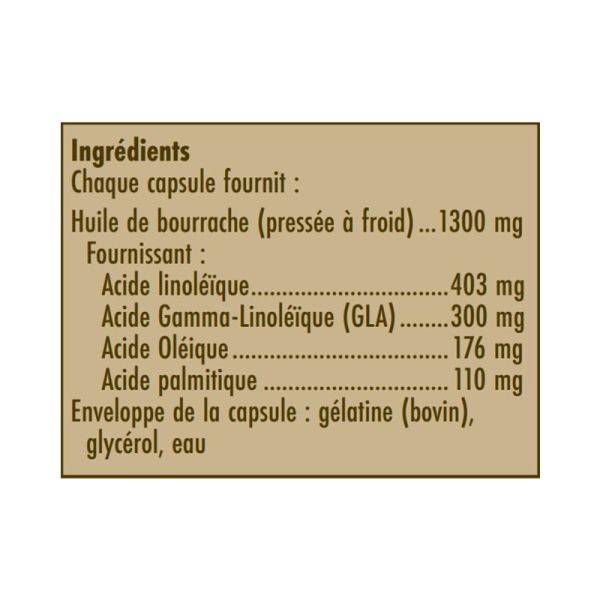 Huile de bourrache - 30 capsules