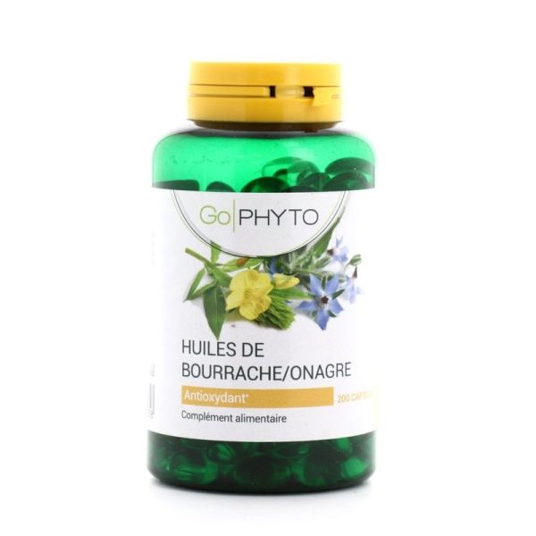 Go Phyto Huiles de Bourrache Onagre - 200 capsules