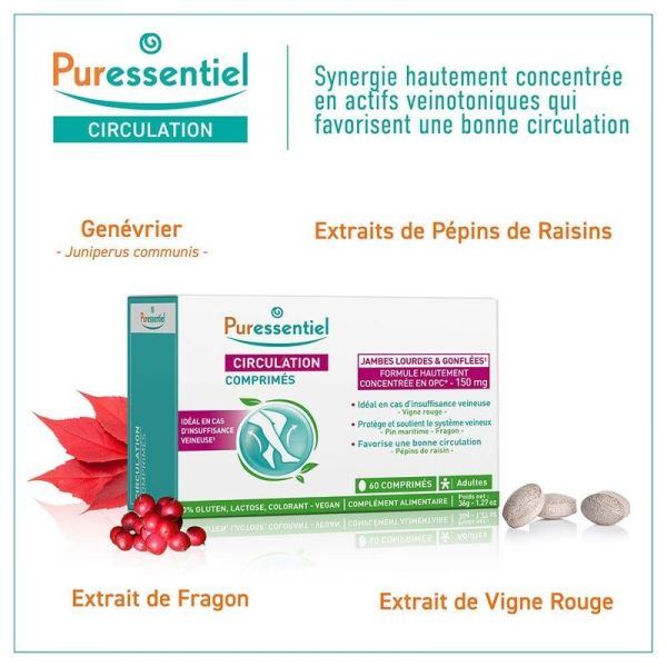 Circulation Jambes Lourdes et Gonflées - 60 comprimés