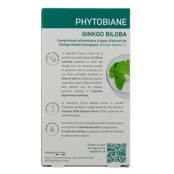 Phytobiane Ginkgo Biloba - 30 comprimés