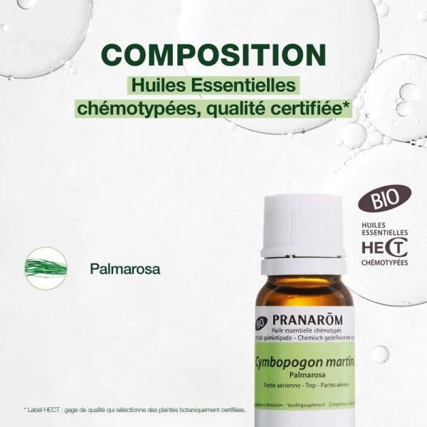 Huile Essentielle de Palmarosa - Bio - 10 ml