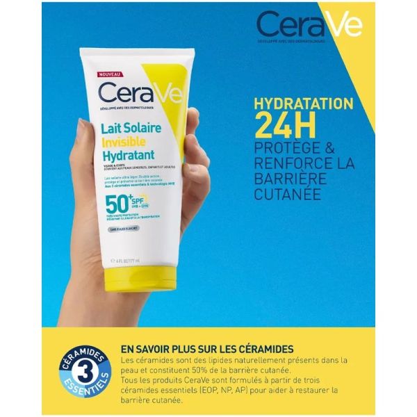 Lait Solaire Invisible Hydratant SPF50+ Haute Protection - 177 ml