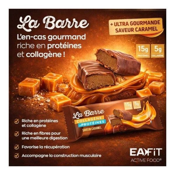 barre collagène + protéines - Caramel - 1 barre de 50 g