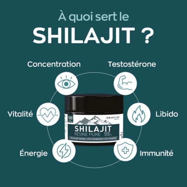 Shilajit pur en résine - 500 mg - 50 g