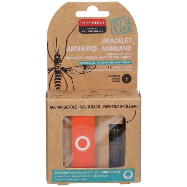 Bracelet Anti-Moustiques - 1 bracelet + 1 recharge de 6 ml