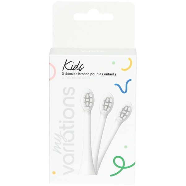 Pack 3 Têtes de Brosse - Enfant - White