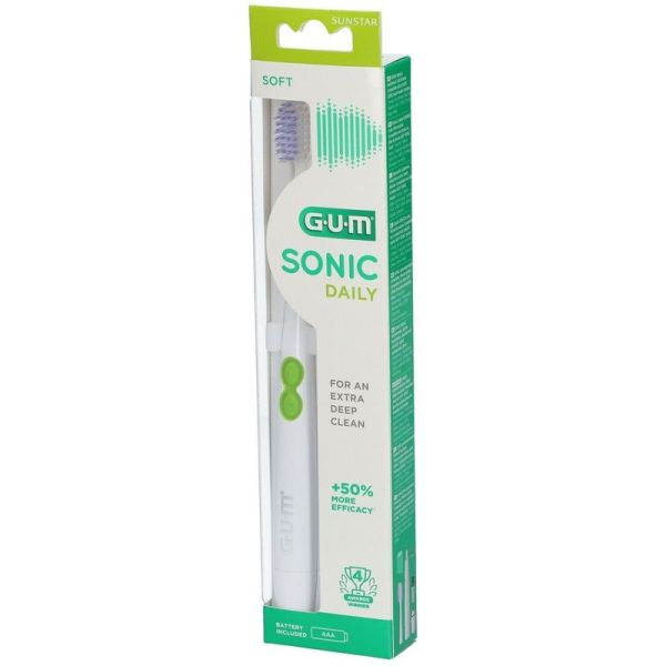 Brosse à Dents Sonic Blanche à Pile Souple Sonic Daily