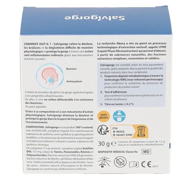Salvigorge 2ACT Comprimés - 20 comprimés