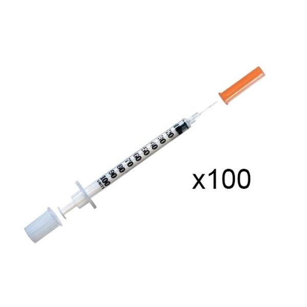 Microfine Seringue à insuline 29 G - 1 ml - 100 unités