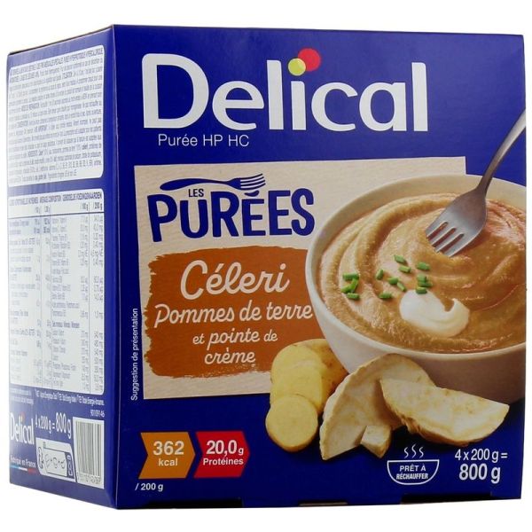 Delical Purée HP HC Céleri et Pomme de terre - 4 x 200 g