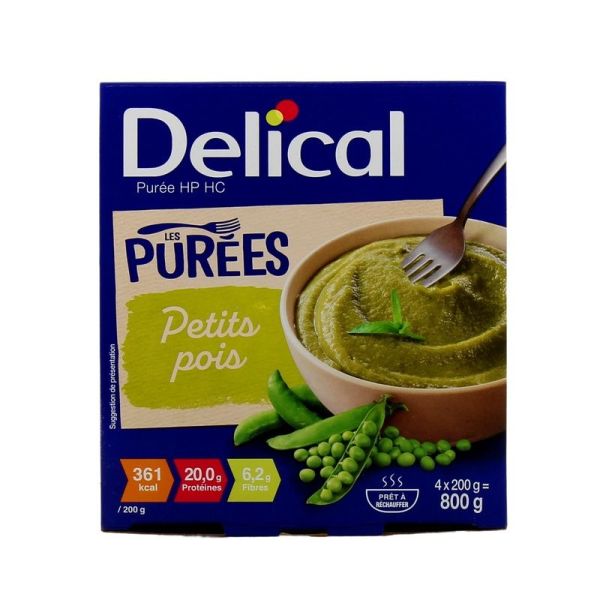 Delical Purée HP HC Petits Pois - 4 x 200 g