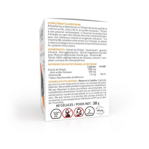 Arkogélules Shilajit - 60 gélules