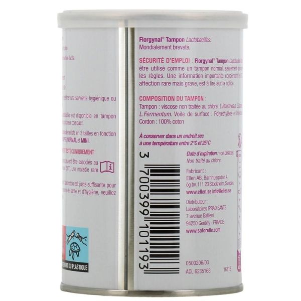 Tampons Florgynal enrichis en lactobacilles - 9 tampons