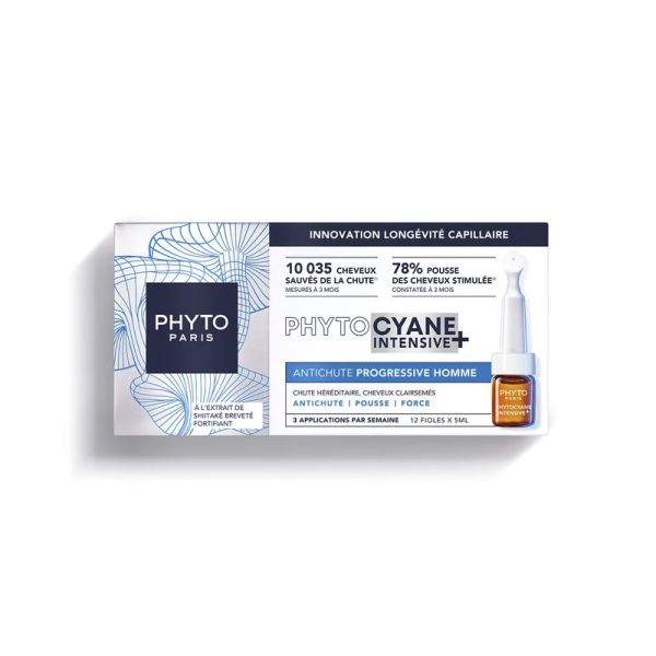 Traitement Antichute Progressive Phytocyane Intensive+ - Homme - 12 x 5 ml