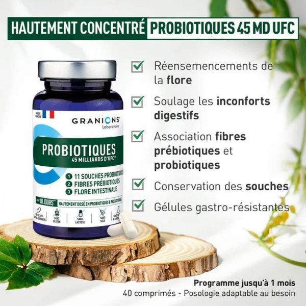 Probiotiques et Prébiotiques - 40 gélules gastro-résistantes