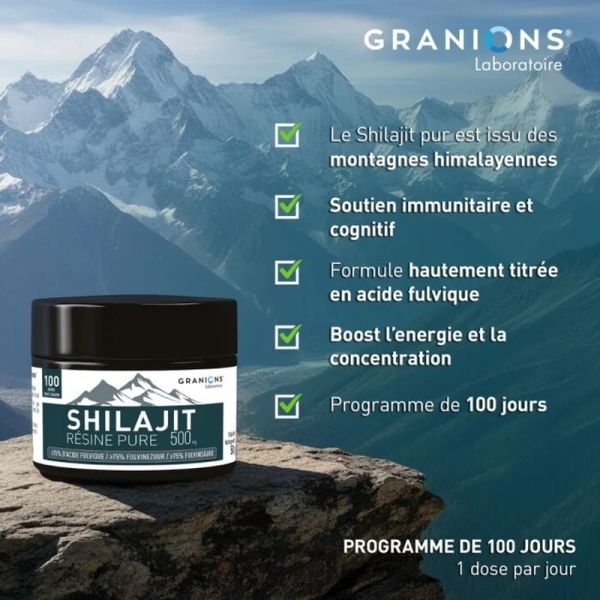 Shilajit pur en résine - 500 mg - 50 g