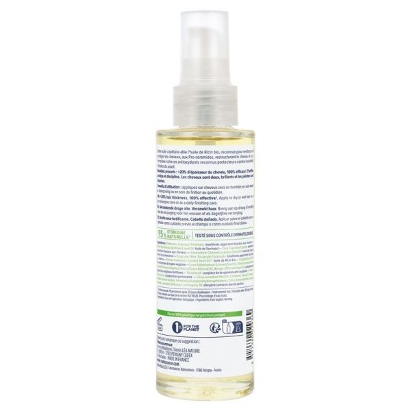 Huile Capillaire Sèche Fortifiante au Ricin Bio - Cheveux Abîmés - 100 ml