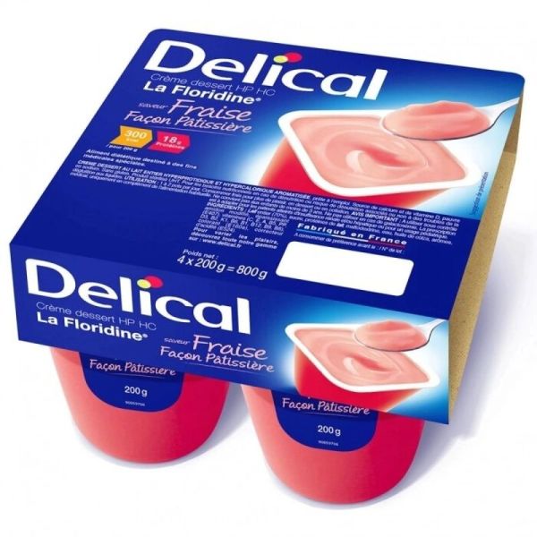 Delical Crème Dessert HP HC La Floridine Fraise - 4 x 200 g