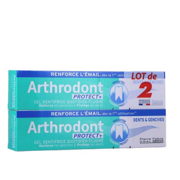 Arthrodont Protect+ Gel Dentifrice Quotidien Fluoré - 2 x 75 ml