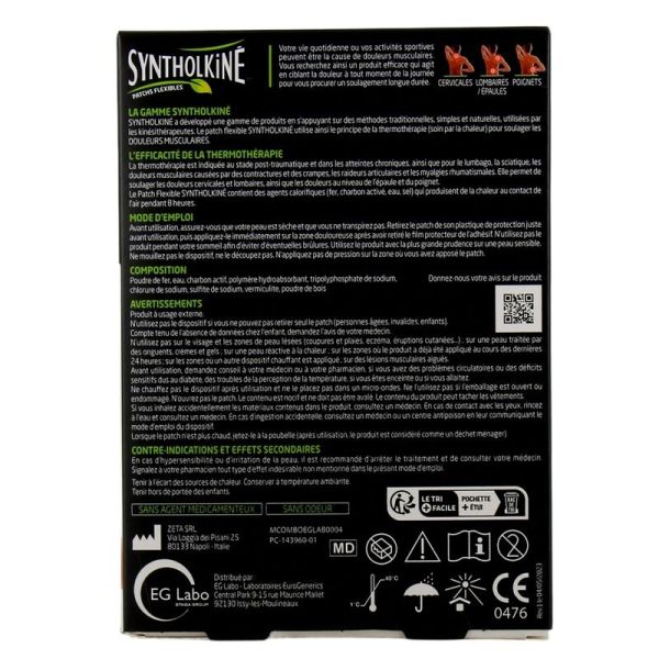 Syntholkiné 4 patchs flexibles multi-zones - 4 patchs