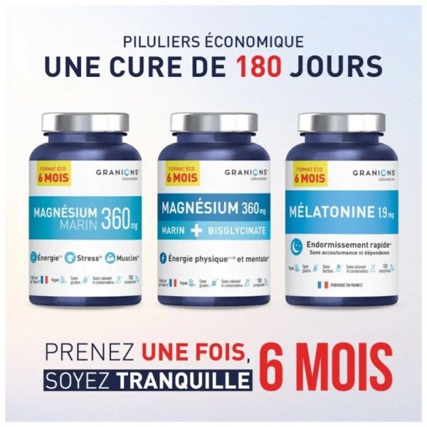 Magnésium Marin format éco 6 mois - 180 comprimés