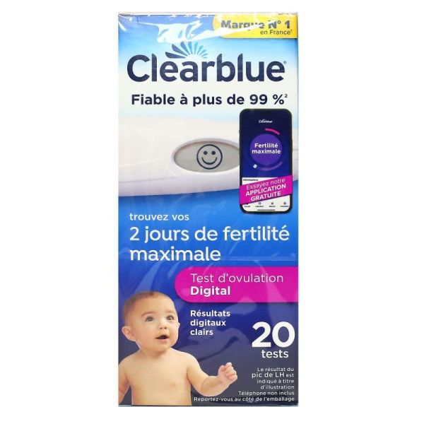 Test d'ovulation digital 2 jours 20 unités