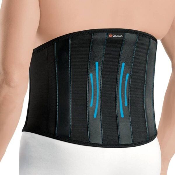 Orliman LOMBOBELT Ceinture lombaire à rappel postural noire - Hauteur 26 cm, Taille 5
